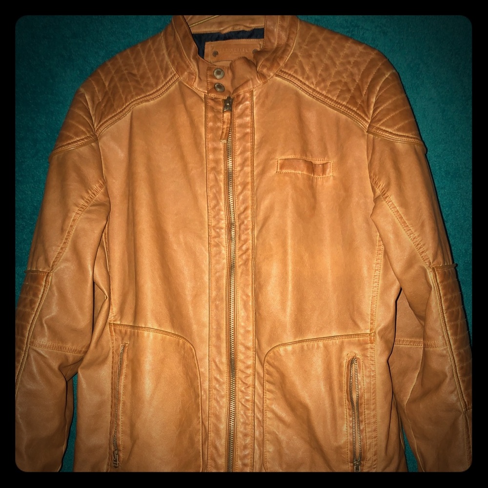 X-Large Men’s Cognac Brown Leather Jacket